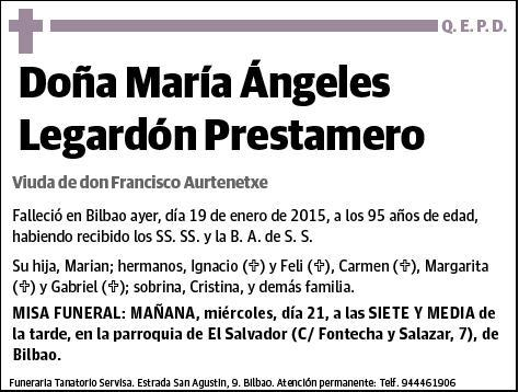 LEGARDON PRESTAMERO,MARIA ANGELES