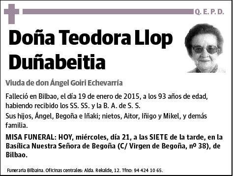 LLOP DUÑABEITIA,TEODORA