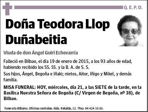 LLOP DUÑABEITIA,TEODORA