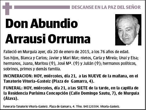 ARRAUSI ORRUMA,ABUNDIO