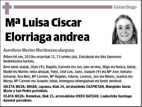 CISCAR ELORRIAGA,Mª LUISA