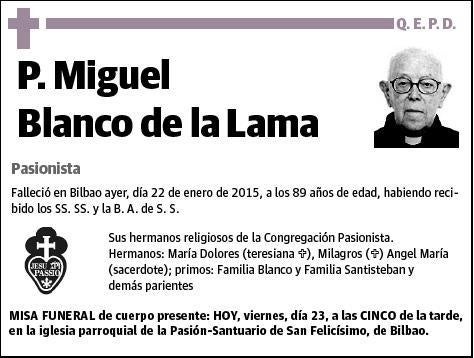 BLANCO DE LA LAMA,P. MIGUEL BLANCO