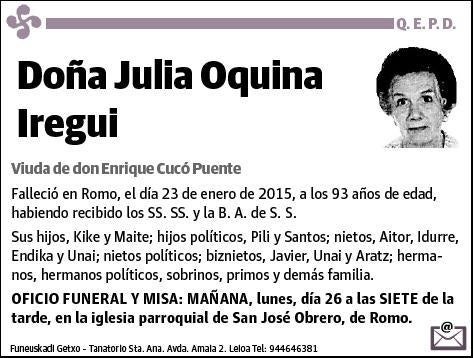 OQUINA IREGUI,JULIA