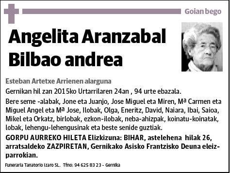 ARANZABAL BILBAO,ANGELITA