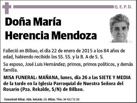 HERENCIA MENDOZA,MARIA