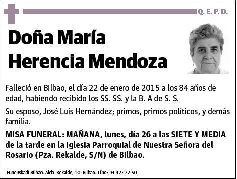 HERENCIA MENDOZA,MARIA