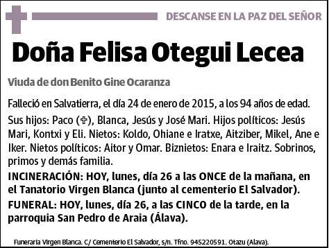 OTEGUI LECEA,FELISA