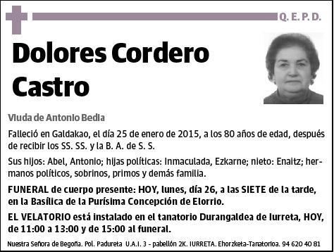 CORDERO CASTRO,DOLORES