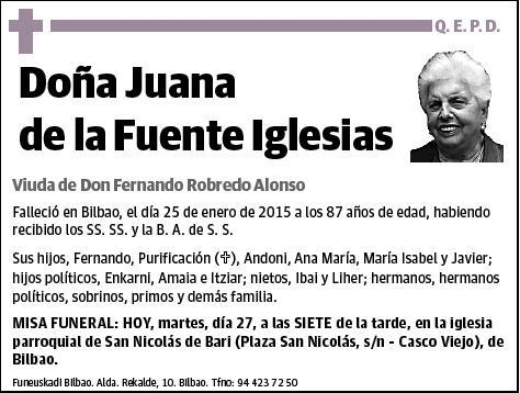 DE LA FUENTE IGLESIAS,JUANA