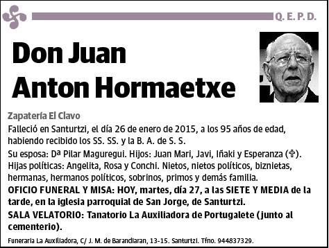 ANTON HORMAETXE,JUAN