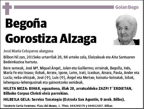 GOROSTIZA ALZAGA,BEGOÑA