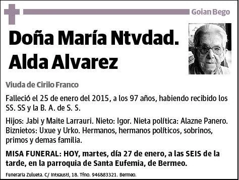 ALDA ALVAREZ,MARIA NTVDAD.