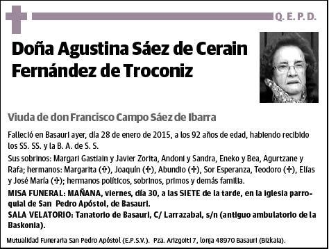 SAEZ DE CERAIN FERNANDEZ DE TROCONIZ,AGUSTINA