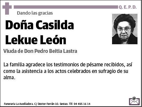 LEKUE LEON,CASILDA