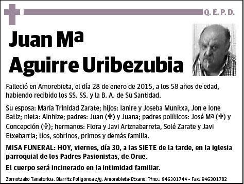 AGUIRRE URIBEZUBIA,JUAN Mª