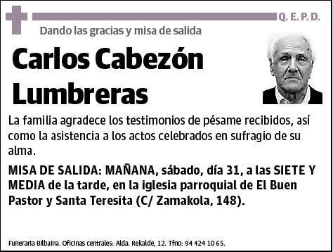 CABEZON LUMBRERAS,CARLOS