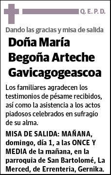 ARTECHE GAVICAGOGEASCOA,MARIA BEGOÑA