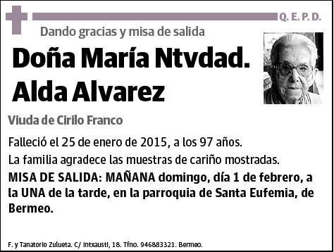 ALDA ALVAREZ,MARIA NTVDAD.