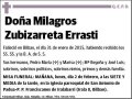 ZUBIZARRETA ERRASTI,MILAGROS