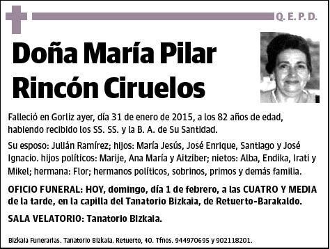 RINCON CIRUELOS,MARIA PILAR