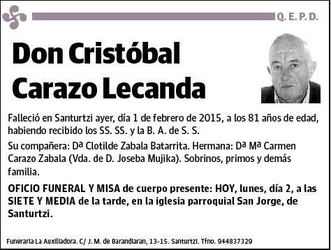 CARAZO LECANDA,CRISTOBAL