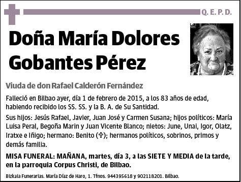 GOBANTES PEREZ,MARIA DOLORES