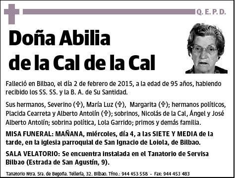 DE LA CAL DE LA CAL,ABILIA