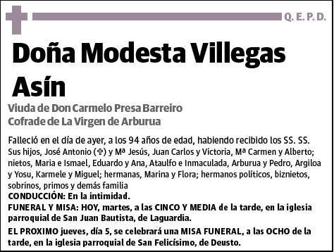 VILLEGAS ASIN,MODESTA