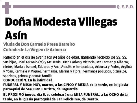 VILLEGAS ASIN,MODESTA