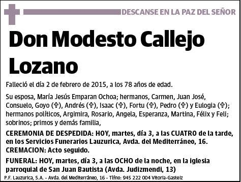 CALLEJO LOZANO,MODESTO