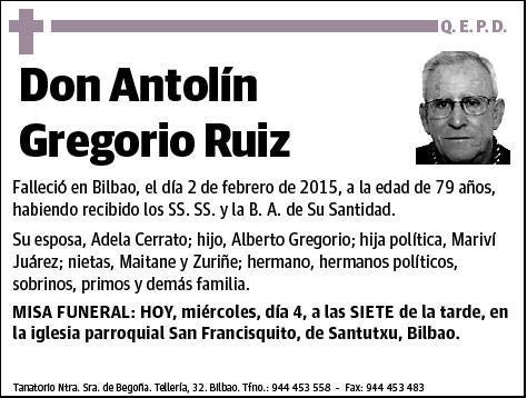 GREGORIO RUIZ,ANTOLIN