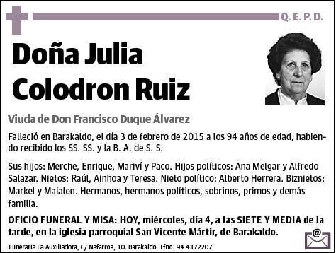 COLODRON RUIZ,JULIA