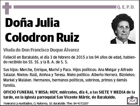 COLODRON RUIZ,JULIA