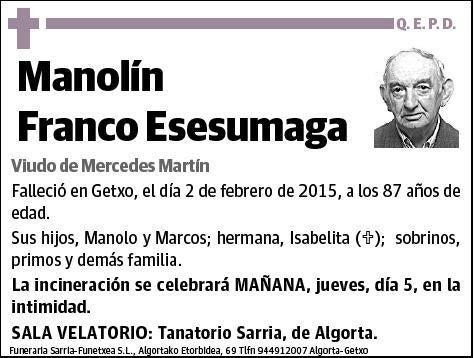 FRANCO ESESUMAGA,MANOLIN