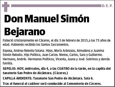 SIMON BEJARANO,MANUEL