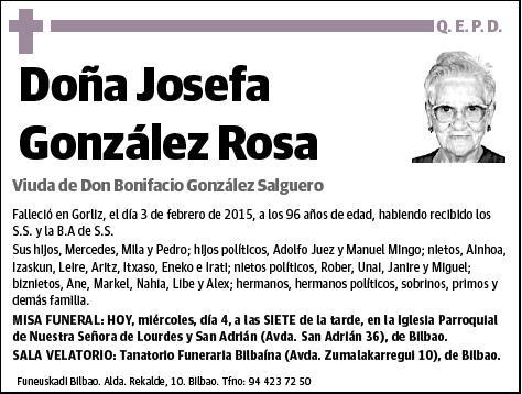 GONZALEZ ROSA,JOSEFA