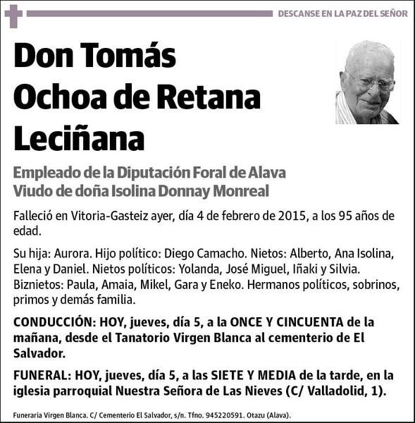 OCHOA DE RETANA LECIÑANA,TOMAS