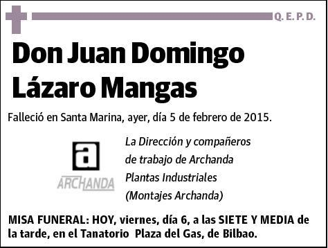 LAZARO MANGAS,JUAN DOMINGO