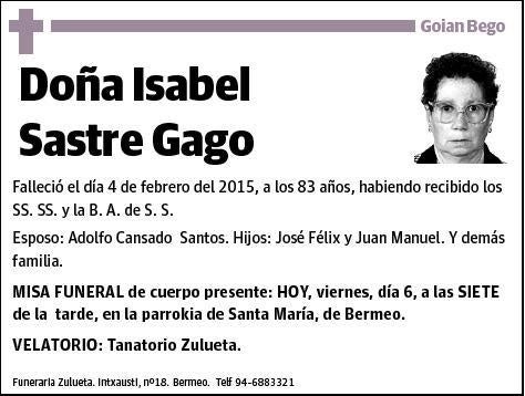 SASTRE GAGO,ISABEL