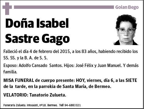 SASTRE GAGO,ISABEL