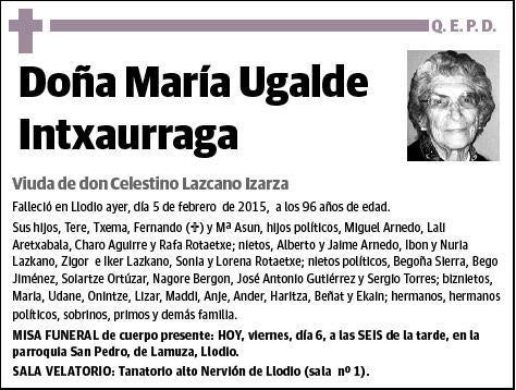 UGALDE INTXAURRAGA,MARIA