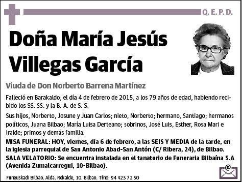 VILLEGAS GARCIA,MARIA JESUS