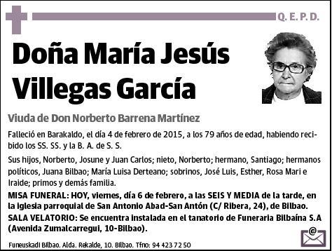 VILLEGAS GARCIA,MARIA JESUS