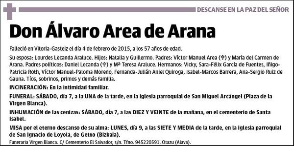 AREA DE ARANA,ALVARO