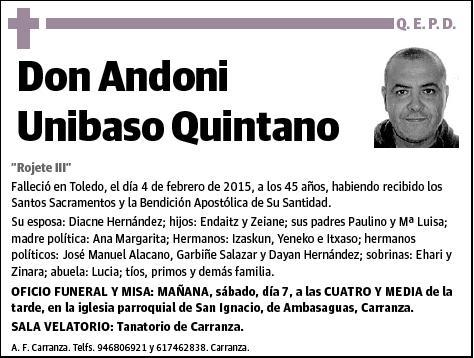 UNIBASO QUINTANO,ANDONI