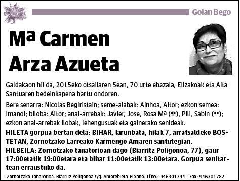 ARZA AZUETA,Mª CARMEN