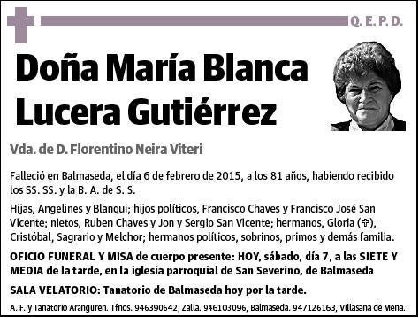 LUCERA GUTIERREZ,MARIA BLANCA