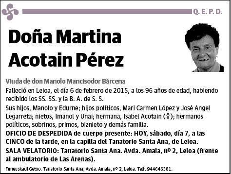 ACOTAIN PEREZ,MARTINA