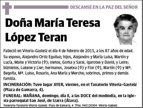 LOPEZ TERAN,MARIA TERESA