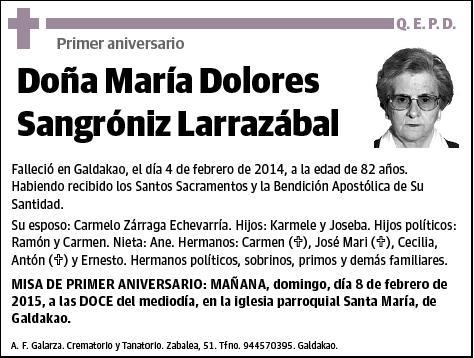 SAGRONIZ LARRAZABAL,MARIA DOLORES